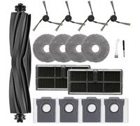 Lot de 17 Accessoires pour Aspirateur Dreame X40 Ultra Complete/X40 Master/L40 Ultra-1 Brosse Principale,4 Sacs à Poussière,4 Tampons de Nettoyage,2 Filtres,4 Brosses Latérales,1 Brosse de Nettoyage