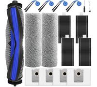 Lot de 17 accessoires pour ECOVACS DEEBOT T80S Omni / X9 PRO Omni / X11 PRO Omni robot aspirateur, 4 sacs à poussière, 4 brosses latérales, 4 filtres, 1 brosse principale, 2 rouleaux de nettoyage