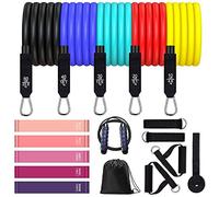 Lot de 17 bandes de résistance d'exercice pour homme - Bandes de fitness pour entraînement physique lourd avec poignées, ancrage de porte, entraînement corporel, yoga pour femme