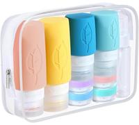 Lot de 17 bouteilles de voyage à remplir, en silicone, anti-fuite, sans BPA, pratiques pour lotion, gel douche, après-shampoing