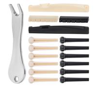 Lot de 17 broches pour guitare acoustique - Accessoires de guitare acoustique - Pont de selle - Extracteur de noix - Pièces de rechange pour guitare acoustique