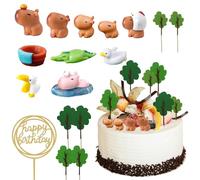 Lot de 17 décorations de gâteau Capybara - Décoration d'anniversaire Capybara - Adorable décoration de gâteau Capybara - Décoration de gâteau Capybara - Décoration de gâteau pour anniversaire d'enfant