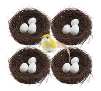 Lot de 17 décorations en rotin tressé naturel faites à la main