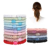 Lot de 17 Elastique Cheveux Élastiques à Cheveux Multicolore Sans Métal Sans Dommage Tressés pour Cheveux Fins et Moyens pour Femmes Filles Hommes Enfants