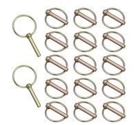 Lot de 17 goupilles pliantes M8 avec anneau, ensemble de goupilles pliantes M8, assortiment de boulons, goupilles à goupille de serrage rapide, goupilles de verrouillage pour tracteur