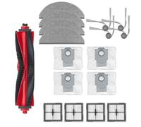 Lot de 17 kits d'accessoires compatibles avec Roborock Q10V/Q10 PF/ Q10 V+/ Q10 P+/ Q10 VF/ VF+/ P/PF+, comprend 1 brosse principale, 4 chiffons de serpillère, 4 filtres HEPA, 4 brosses latérales et 4