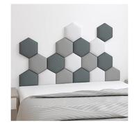 Lot de 17 panneaux muraux rembourrés autocollants pour chambre d'enfant - Tête de lit rembourrée - Rembourrage mural hexagonal 3D anti-collision (gris, 150 x 87 cm)