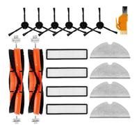 Lot de 17 pièces de Rechange compatibles avec Dreame D9 D9 Max L10 Pro, Robot aspirateur Trouver Finder Comprenant 2 brosses principales, 6 brosses latérales, 4 filtres, 4 lingettes, 1 Brosse de
