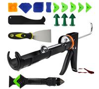 Lot de 17 pistolets à cartouche en silicone, pistolet pulvérisateur à cartouche professionnel, outil pour enlever le mastic, pour salle de bain, cuisine, sol, fenêtre, joints d'évier