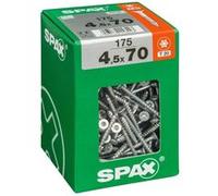 Spax Vis universelle, 4,5 x 70 mm, 175 unités, Filetage partiel, Tête fraisée, T-STAR plus T20, 4CUT, WIROX - 4191010450706