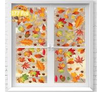 Lot de 177 autocollants d'automne pour fenêtre, étiquettes décoratives pour enfants, feuilles d'automne