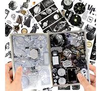 Lot de 177 autocollants vintage pour scrapbooking - En PET transparent - Pour décoration animale - Différents motifs - Pour bricolage bullet journal (planète et animal)