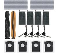 Lot de 18 accessoires compatibles avec l'aspirateur complet Dreame Aqua10 Ultra Roller / Aqua10 Ultra Track, comprend 2 brosses principales, 4 brosses latérales, 4 sacs à poussière, 4 brosses à