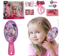 Lot de 18 accessoires pour cheveux Minnie Mouse - Ensemble de beauté avec peigne et serre-tête pour filles de 3 ans et plus, cadeau de Noël et d'anniversaire