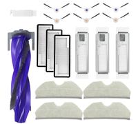 Lot de 18 accessoires pour robot aspirateur Narwal Freo X Plus avec 1 brosse principale, 6 brosses latérales, 3 filtres HEPA, 3 sacs à poussière, 4 chiffons de nettoyage, 1 brosse de nettoyage