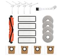 Lot de 18 Accessoires pour Robot Aspirateur Xiaomi X20+/X10+ Dreame S10/ L10s Ultra, 1 Brosse Principale, 4 HEPA Filtres, 4 Serpillères, 4 Sacs à poussière, 4 Brosses latérales,1 Brosse de Nettoyage