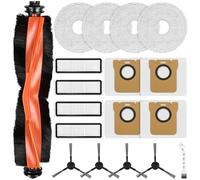 Lot de 18 Accessoires pour Xiaomi Robot Vacuum X20 Max / X20 Pro | Pièces de Rechange avec 1 Brosse Principale, 4 Lingettes, 4 Sacs, 4 Filtres, 4 Brosses Latérales, 1 Brosse de Nettoyage