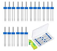 Lot de 18 aiguilles doubles pour machine à coudre et aiguilles extensibles - 3 tailles mixtes 2.0/90 3.0/90 4.0/90