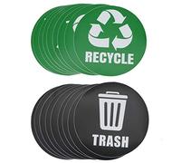 Lot de 18 autocollants écologiques pour poubelles recyclables, imperméables et décoratifs