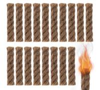 Lot de 18 bâtons d'allumage pour feu en Acier à feu Fire Rope Amadou Feu Survie Tinder Ropes Urgence Feu Mèche pour Randonnée Feu de Camp Bivouac