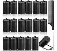 Lot de 18 bigoudis en mousse satinée pour cheveux - Noir - Sans chaleur - Avec queue de rat - 3,5 cm