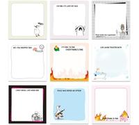 Lot de 18 blocs de notes autocollantes drôles, 3 x 3 pouces, 7,5 x 7,5 cm, 900 feuilles, notes repositionnables style floral vintage pour le travail au bureau, cadeaux gag pour collègues et études