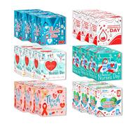 Lot de 18 boîtes décoratives en papier pour événements spéciaux, petites caisses d'emballage faites à la main, accessoires de décoration pour la fête des infirmières