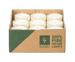 Lot de 18 bougies chauffe-plat Pure Nature, durée de combustion env. 7 heures, 24 x 38 mm, cire de colza 100 % durable