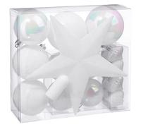 Feeric Lights & Christmas - Kit 18 décorations de sapin Colorama 23 cm boule et cimier Blanc