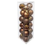 Lot de 18 Boules de Noël ""Colorama"" 3cm Bronze