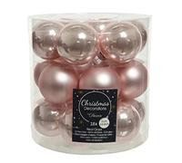 Lot de 18 boules de Noël, en verre, rose poudré, 4 cm, pour des idées de décoration élégantes