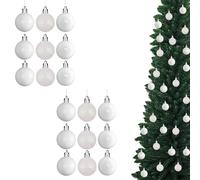 Lot de 18 Boules de Noël incassables pour Sapin de Noël - 50 mm - Décorations de Noël à Suspendre - Brillantes, Mates, pailletées