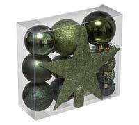 LOT DE 18 BOULES DE NOEL OLIVE