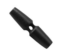 Lot de 18 boutons à bascule en bois naturel, boutons de rechange en corne en bois à trou unique, en forme d'olive, boucle à coudre pour loisirs créatifs, accessoires de vêtements, noir, 50 mm