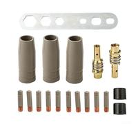 Lot de 18 buses de protection avec revêtement 15AK de 1,0 mm, pointes de soudure antiadhésives sans air avec supports et isolateurs pour un retrait efficace des scories et une résistance prolongée à