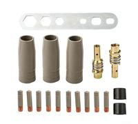 Lot de 18 buses de soudage pour torche 15ak avec revêtement anti-adhésif pour éviter l'accumulation de scories et améliorer la résistance à la chaleur, y compris embouts en cuivre de 1,2 mm