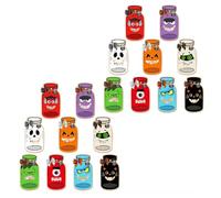 Lot de 18 cartes à bonbons d'Halloween Mason Jar pour enfants et salle de classe - Cartes de vœux à faire soi-même pour l'école, cadeaux de fête sur le thème d'Halloween, couleurs colorées