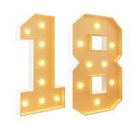 Lot de 18 chiffres lumineux géants en mousse pour chapiteau - 7 m de haut - Pour 18e anniversaire, décoration de fête de mariage