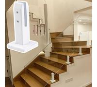 Lot de 18 colliers de serrage en acier inoxydable 304 pour garde-corps en verre de 0,95 cm, pour intérieur/extérieur, balcon, terrasse, escaliers et clôtures - H 16 cm, noir mat et blanc