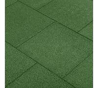 Lot de 18 dalles anti-chute en caoutchouc haute densité 50 x 50 x 3 cm Vert Résistant aux chocs Revêtement de sol d'extérieur pour trottoirs, terrasses, zones de jeu pour enfants