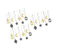 Lot de 18 décorations à suspendre en spirale pour l'Aïd, les fêtes de l'Aïd, la maison, la salle de classe, la décoration de fenêtre, tourbillons en papier permanent