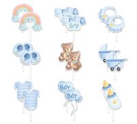 Lot de 18 décorations de gâteau, décorations de fête prénatale, décorations de cupcakes, décorations de dessert, décorations de fête prénatale, décorations mignonnes