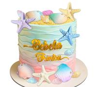 Lot de 18 décorations de gâteaux sous la mer Océan - Décoration de gâteau - Fournitures de fête sur le thème de l'océan - Pour fête prénatale, fête d'anniversaire