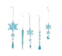 Lot de 18 décorations de Noël en acrylique avec pendentifs pour sapin de Noël, pays des merveilles d'hiver, Nouvel An (bleu)