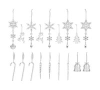 Lot de 18 décorations de Noël en forme de stalactites transparentes