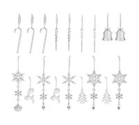 Lot de 18 décorations de sapin de Noël avec glace, transparentes