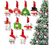 Lot de 18 dents de Noël décoratives en bois amusantes à suspendre pour sapin de Noël, dentiste, assistant dentaire, famille, amis, décoration d'intérieur, 7 x 6 cm (dents mignonnes)