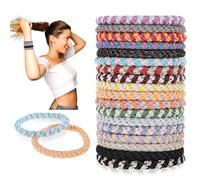 Lot de 18 élastiques à cheveux bohèmes pour cheveux tressés - Sans dommages pour cheveux épais - Pour femme - Cheveux fins et bouclés