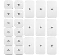 Lot de 18 électrodes Tens 4 x 4 cm + 18 électrodes blanches autocollantes de 5 x 9 cm pour appareils TENS/EMS - Hautement conductrices et réutilisables pour soulager les douleurs musculaires et