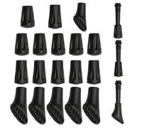 Lot de 18 embouts en caoutchouc pour canne de marche, capuchons de rechange antidérapants, compatibles avec bâtons de randonnée, trekking, et cannes, pour une meilleure absorption des chocs.